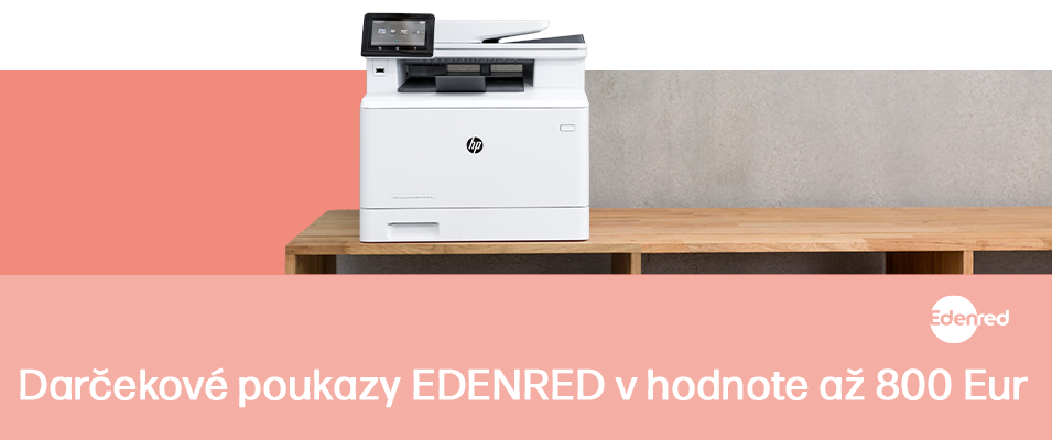 Získajte darčekové poukážky EDENRED v hodnote až 800 Eur za nákup tlačiarní HP LaserJet